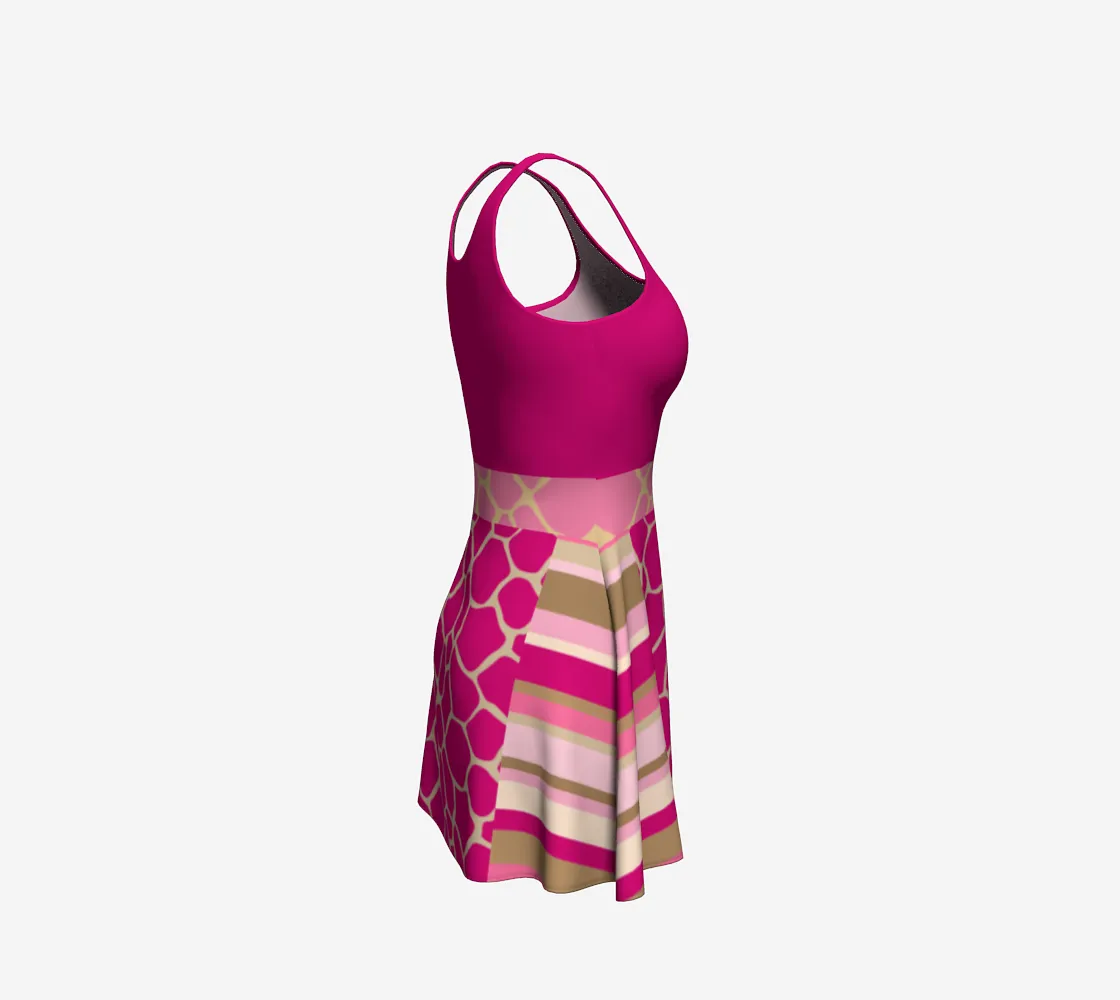 Pink Safari Flare Dress