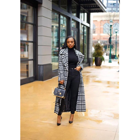 Plaid Thick Long Jacket