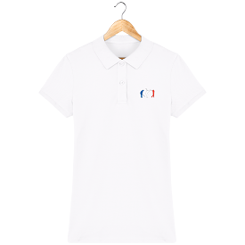 Polo en coton Bio brodé BLEU BLANC ROUGE