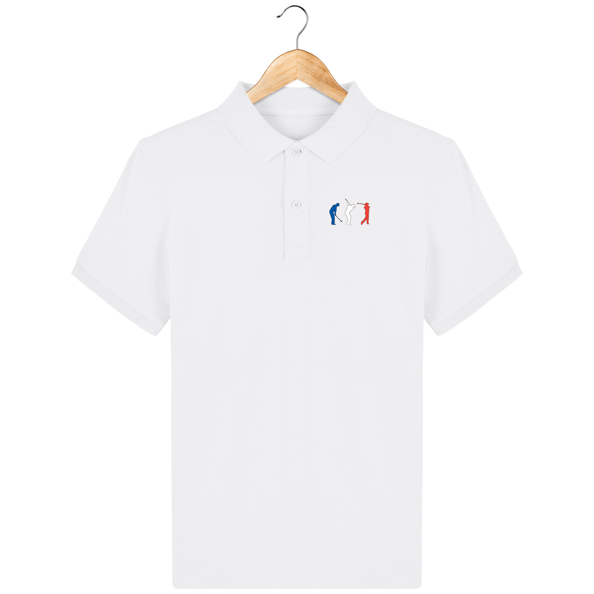 Polo en coton Bio Brodé BLEU BLANC ROUGE