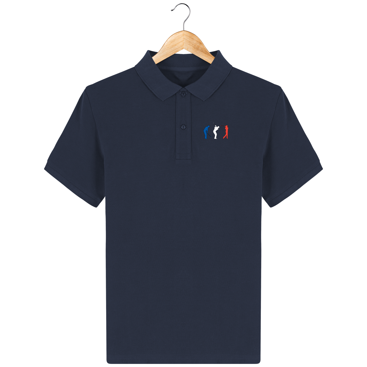 Polo en coton Bio Brodé BLEU BLANC ROUGE