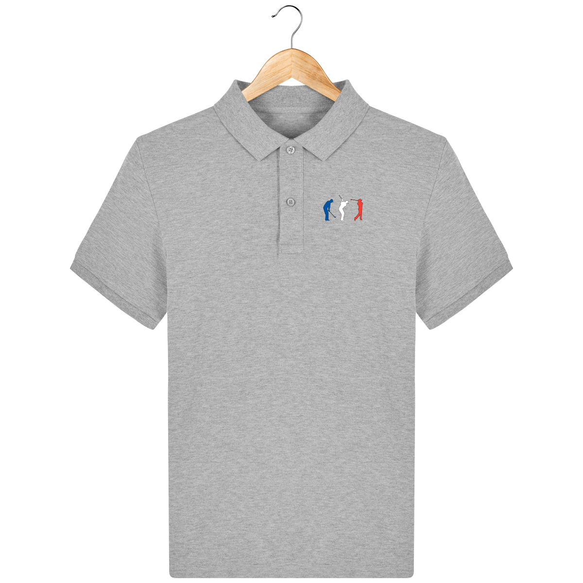 Polo en coton Bio Brodé BLEU BLANC ROUGE