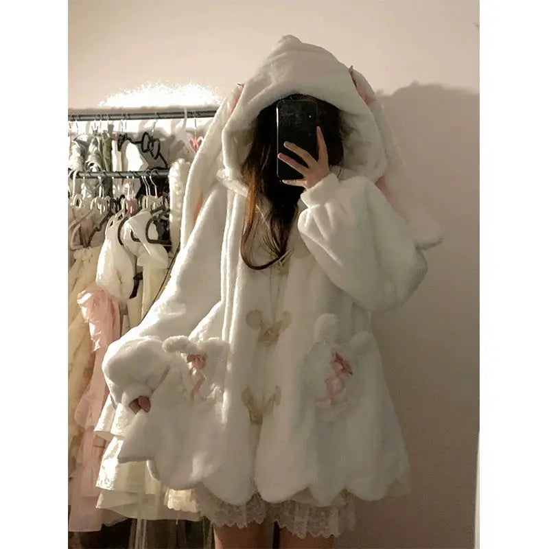 Rabbit Bunny Ears Plush Coat