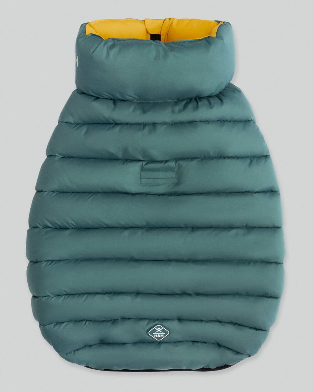 Reversible Dog Puffer Jacket - Forest Green & Gold