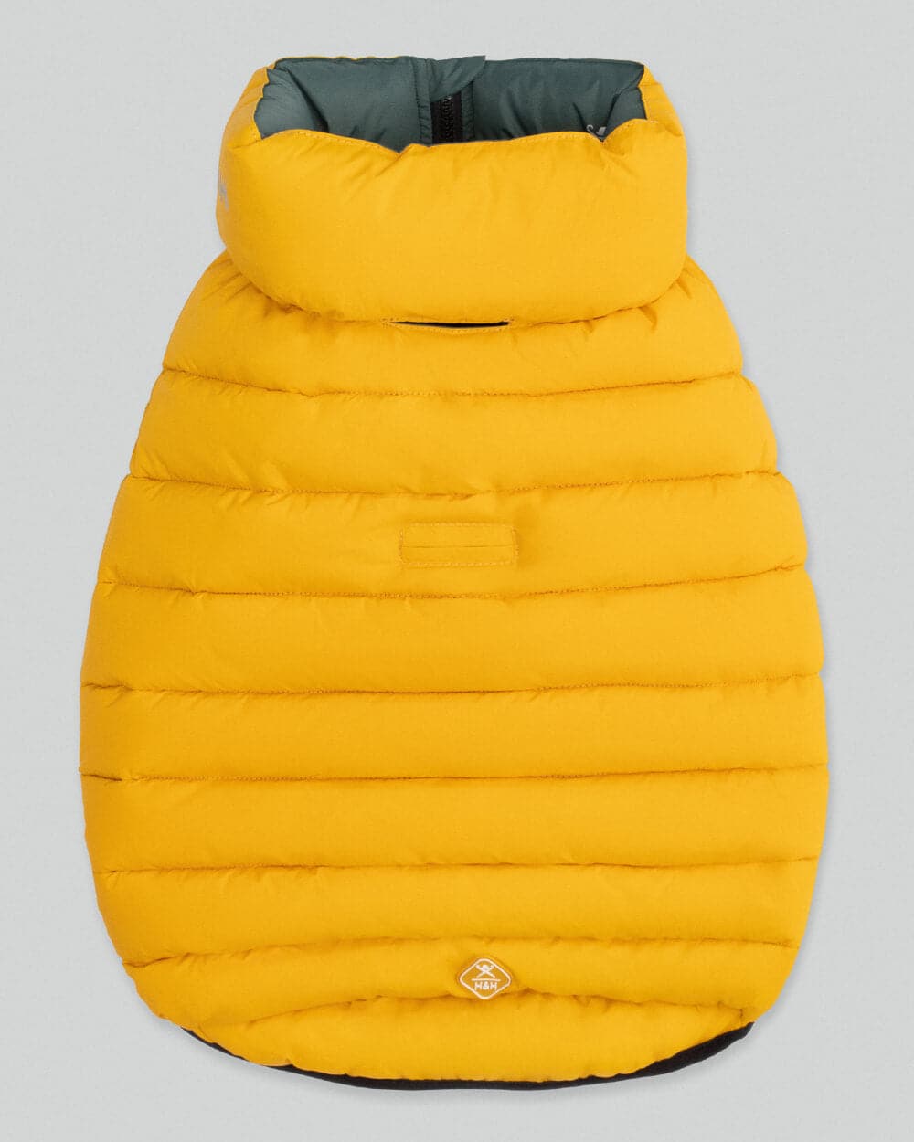 Reversible Dog Puffer Jacket - Forest Green & Gold