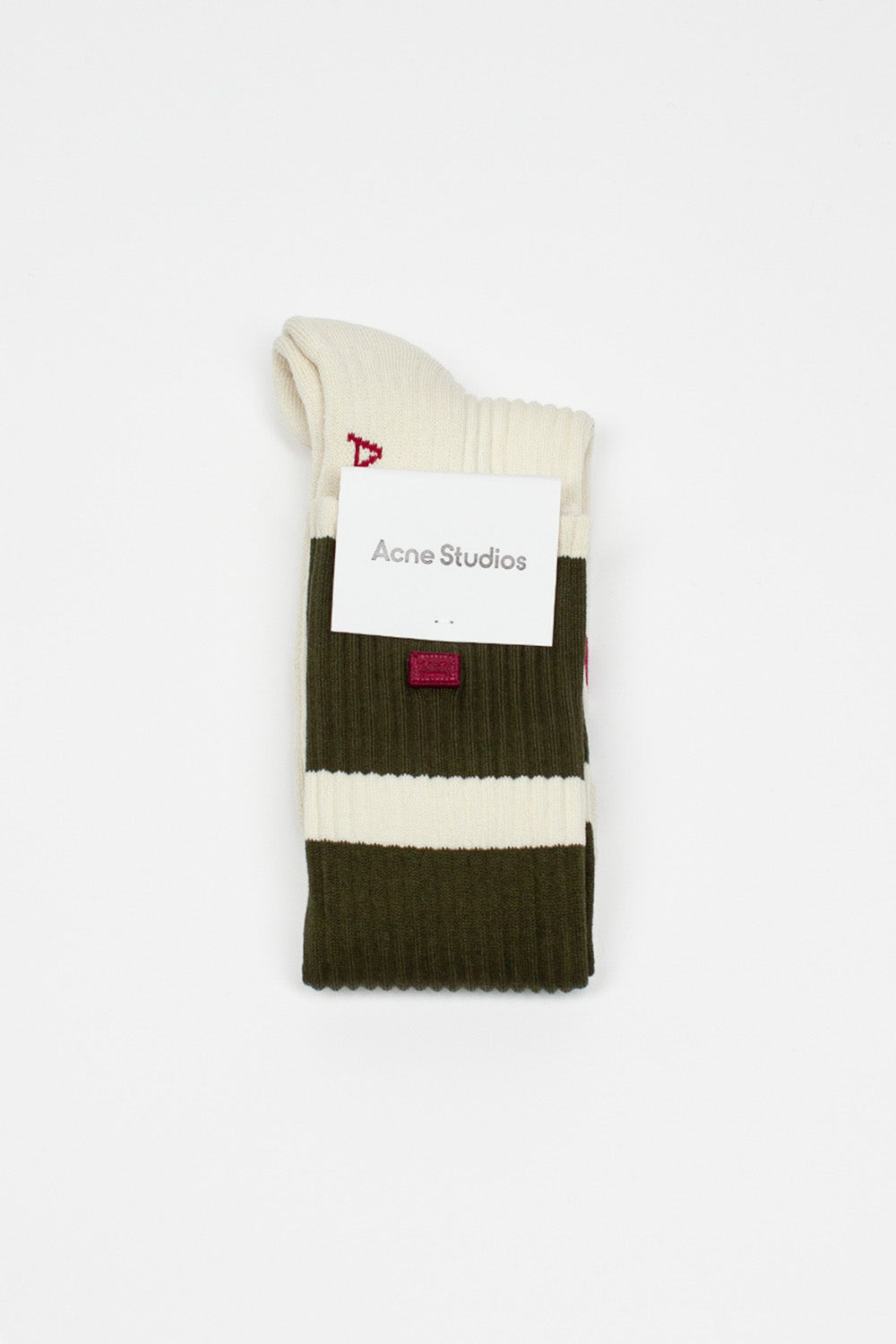 Ribbed Stripe Socks Dark Khaki