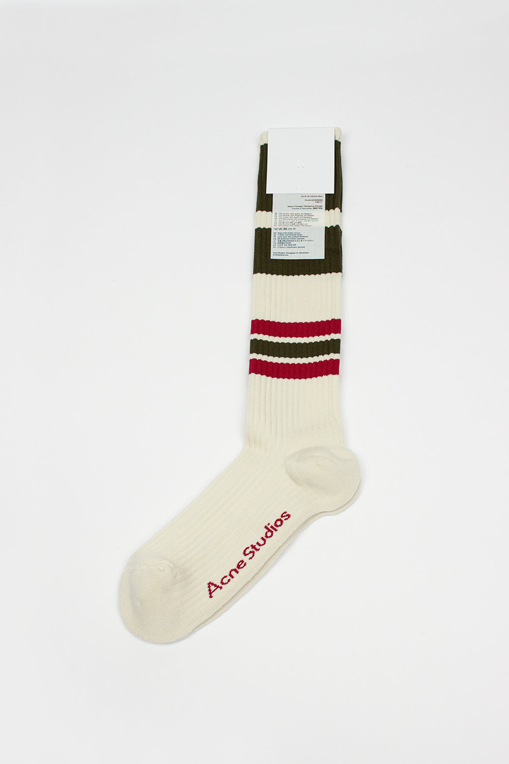 Ribbed Stripe Socks Dark Khaki