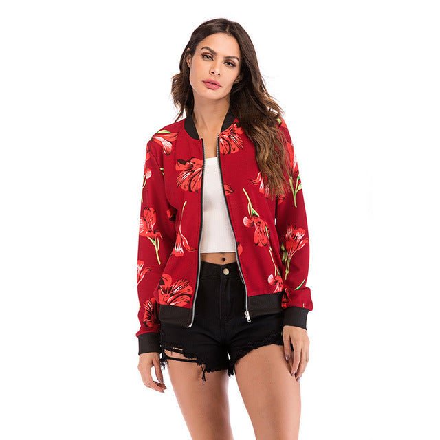 Rose Printed Jacket Casual