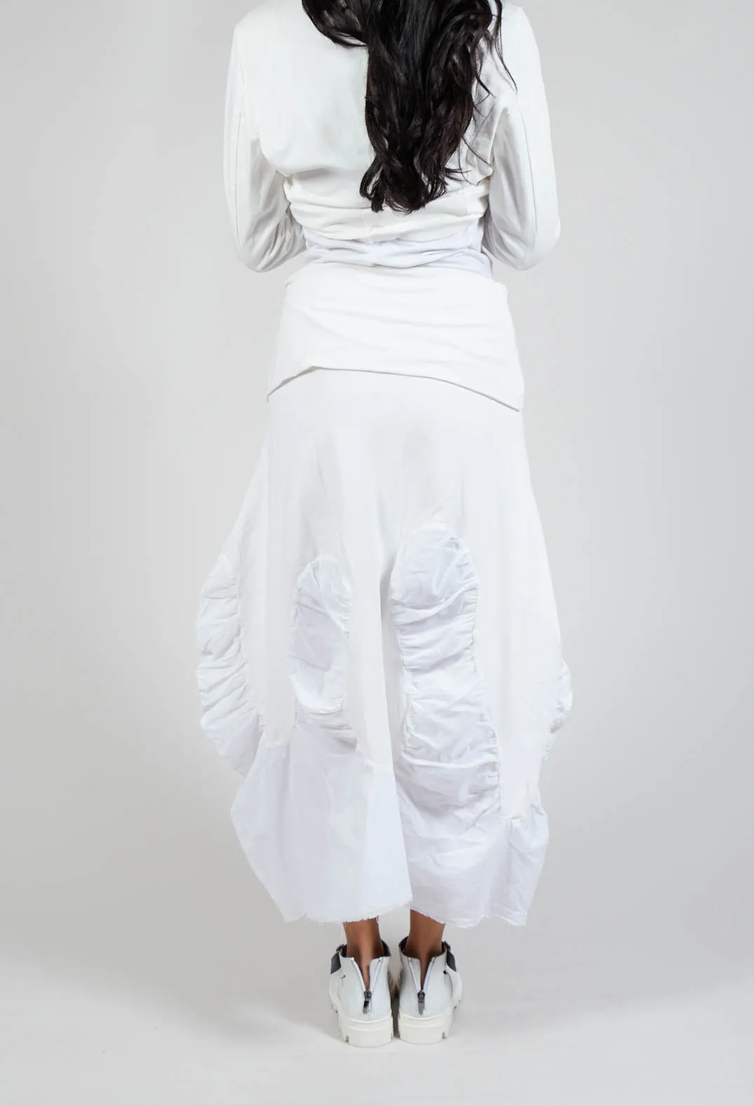 Ruched Balloon Skirt in Starwhite