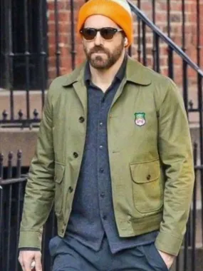 Ryan Reynolds Green Cotton Jacket - New American Jackets