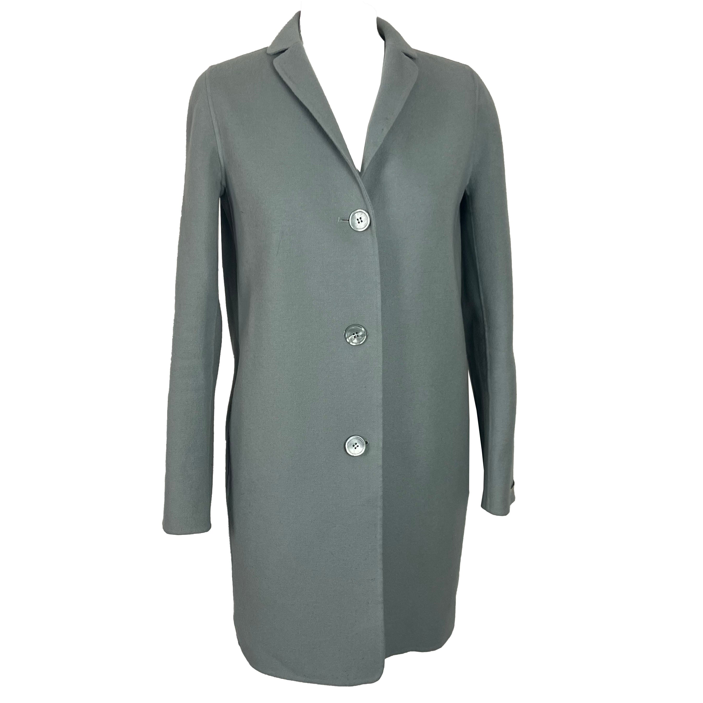 'S Max Mara Baby Blue Pure Wool Unlined Coat XS