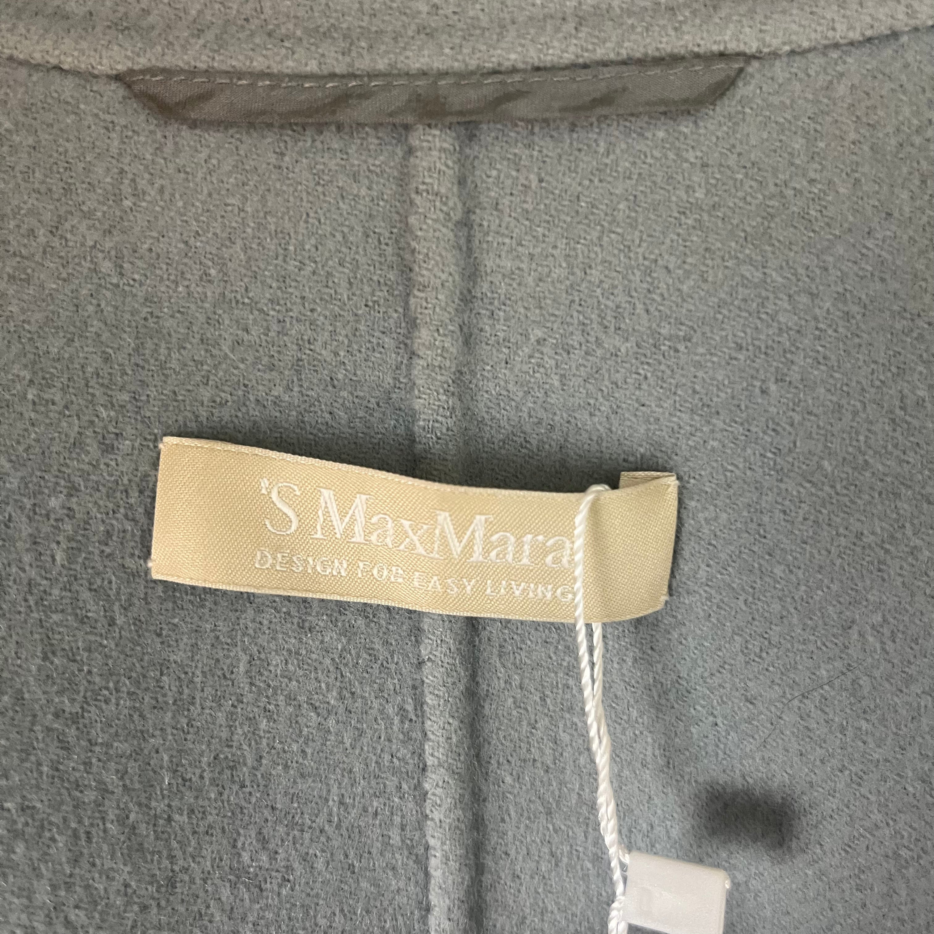 'S Max Mara Baby Blue Pure Wool Unlined Coat XS