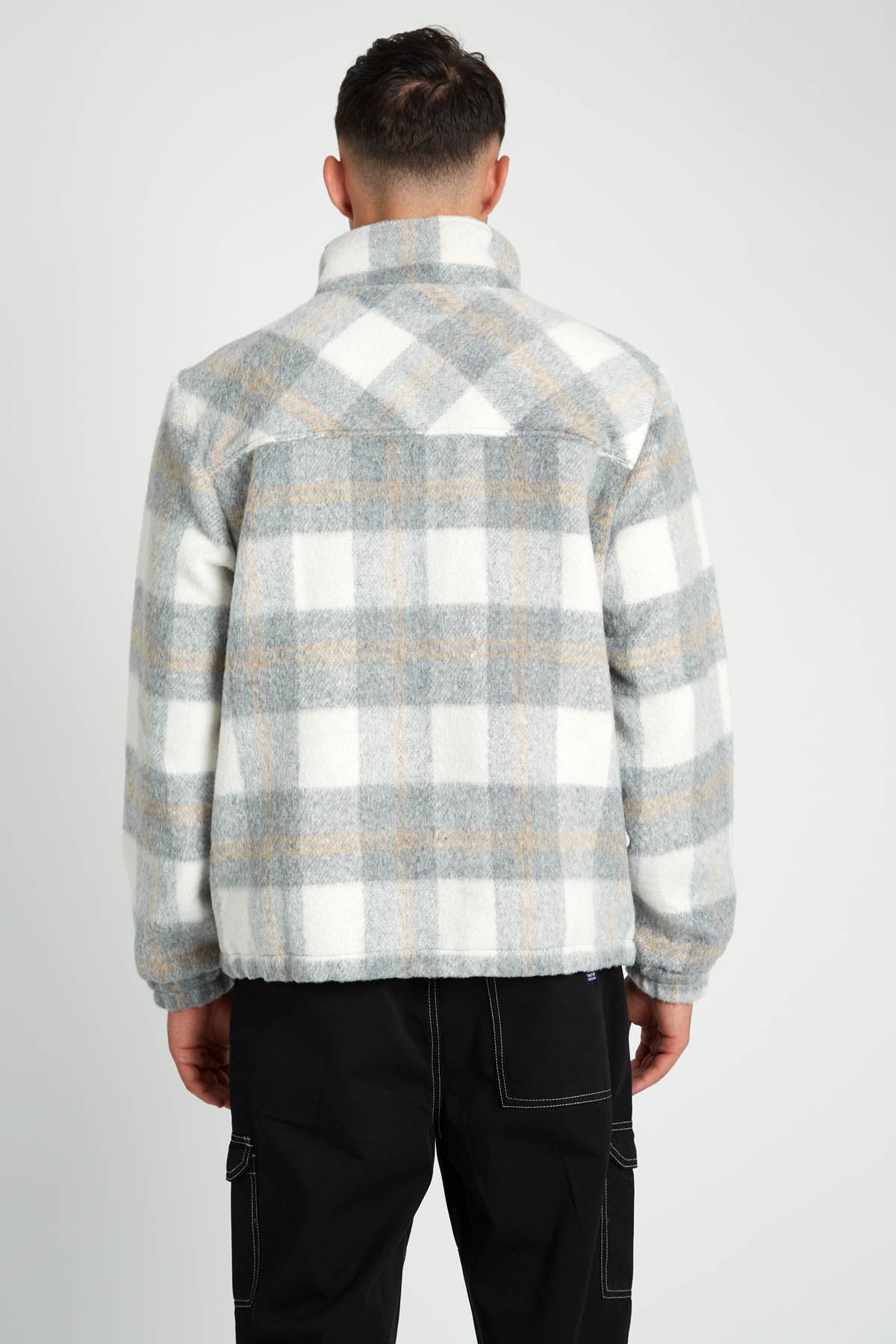 SHARP BRUSHED CHECK OVERHEAD JACKET