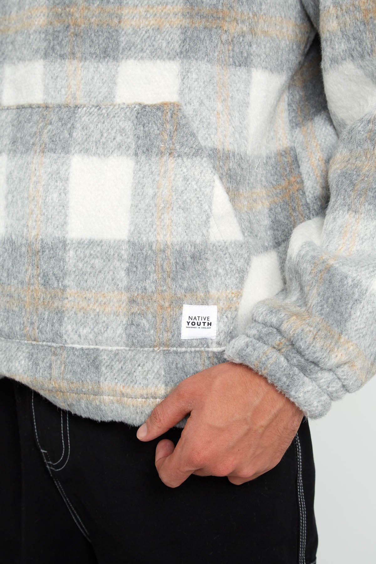 SHARP BRUSHED CHECK OVERHEAD JACKET