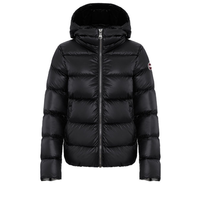 SHORT DOWN JACKET Woman Black Dark Steel