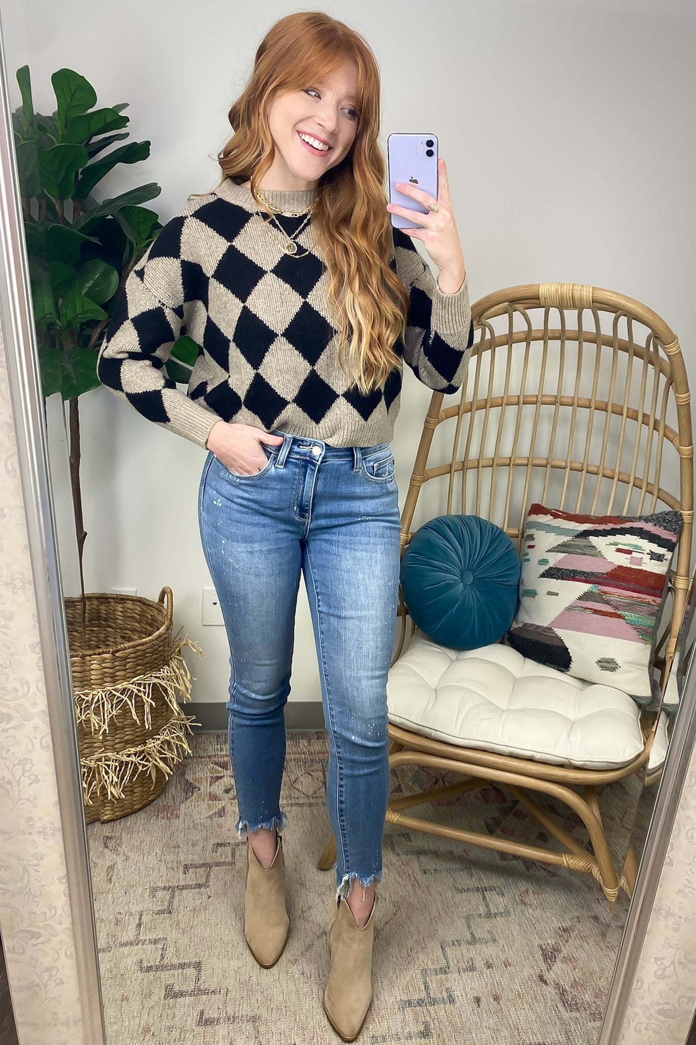 Solene Harlequin Knit Sweater - FINAL SALE