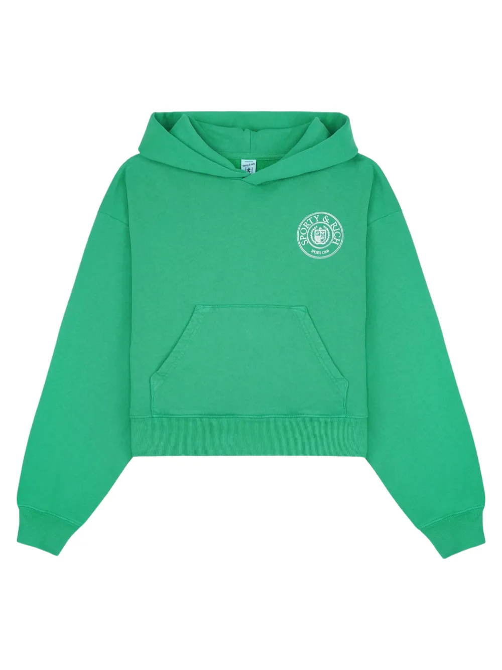 Sporty & Rich Connecticut Crest Cropped Hoodie Sweatshirt