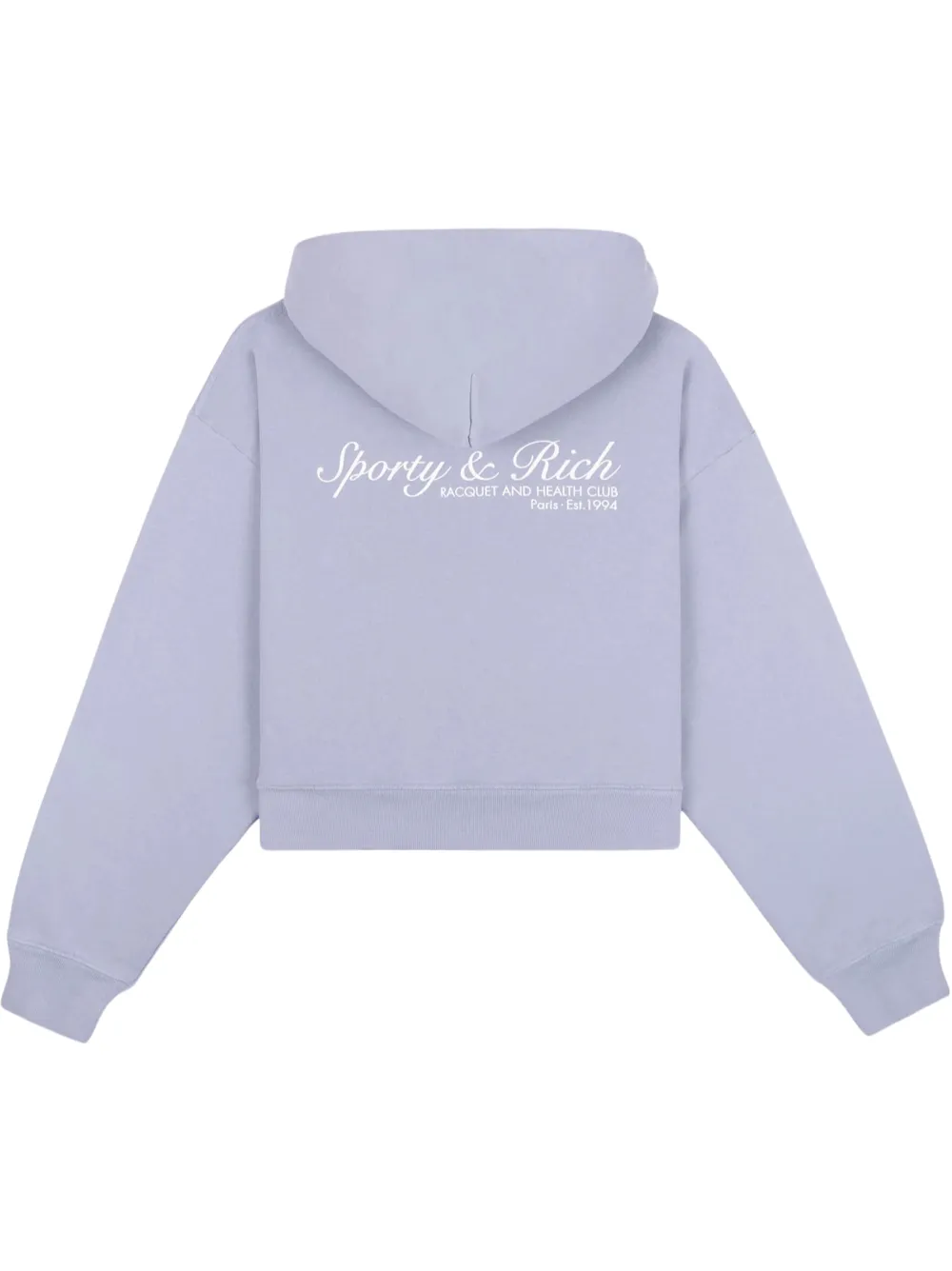 Sporty & Rich French Cropped Hoodie in Washed Periwinkle