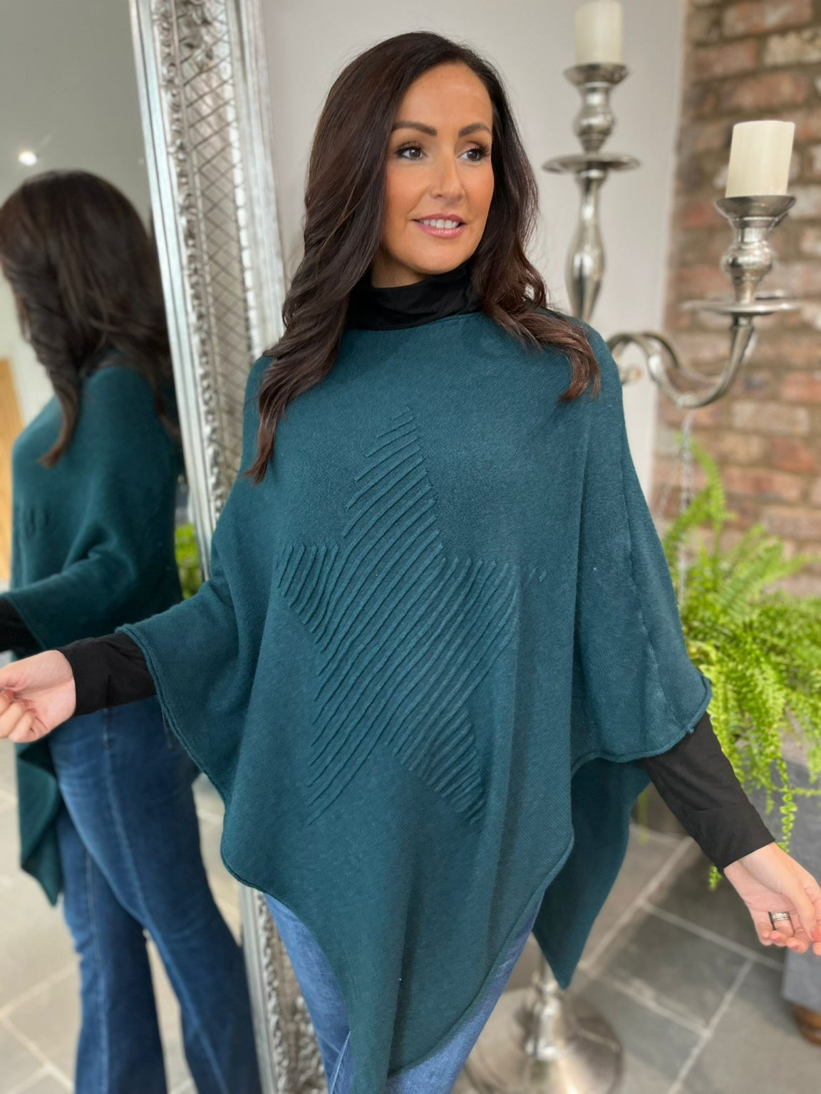 Star Knitted Poncho Chasity