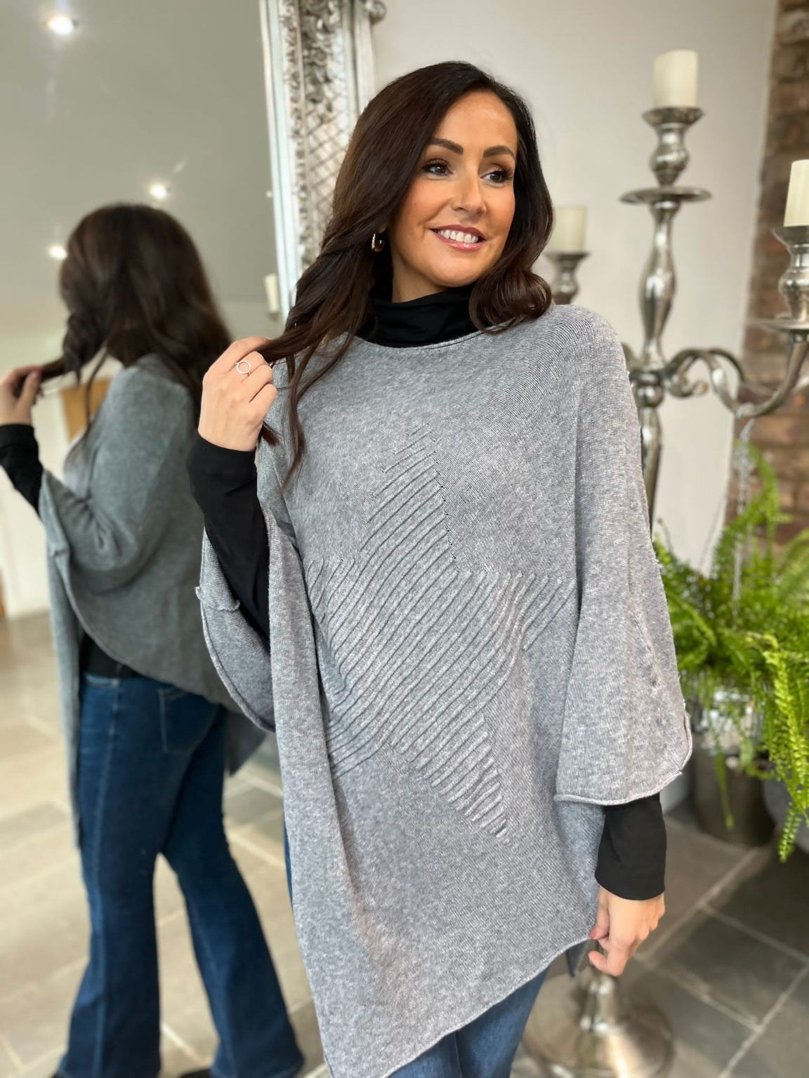 Star Knitted Poncho Chasity