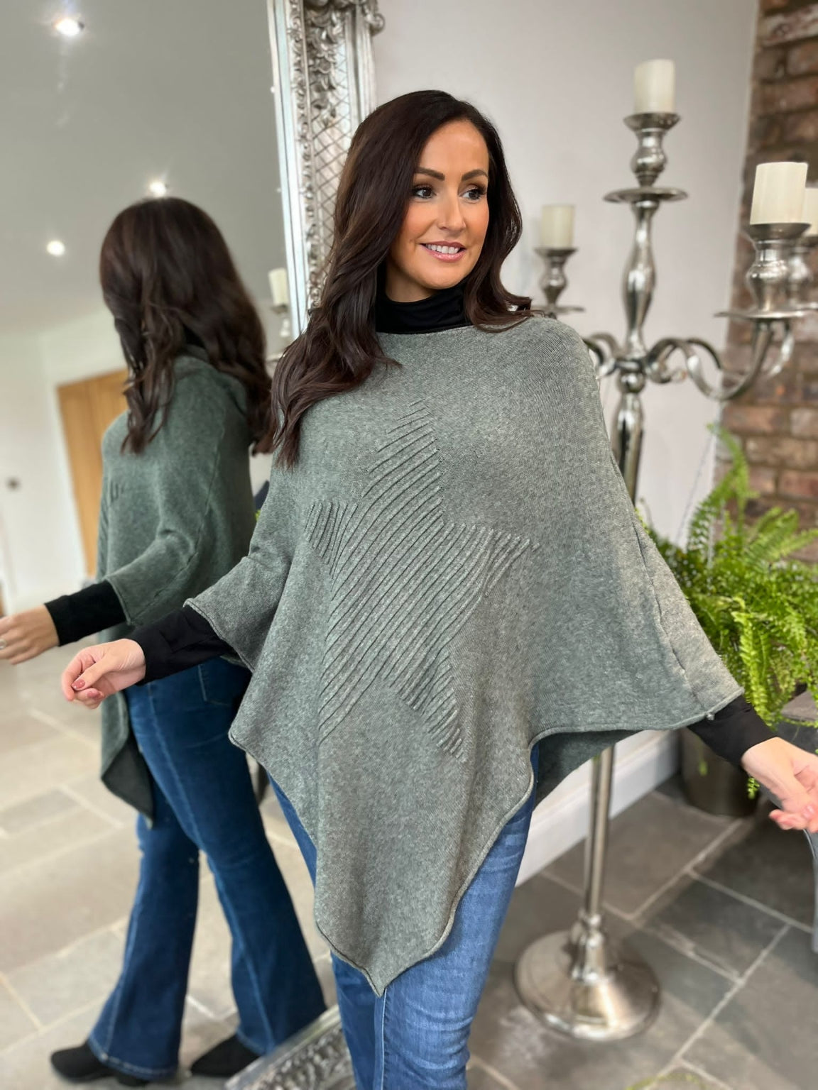 Star Knitted Poncho Chasity