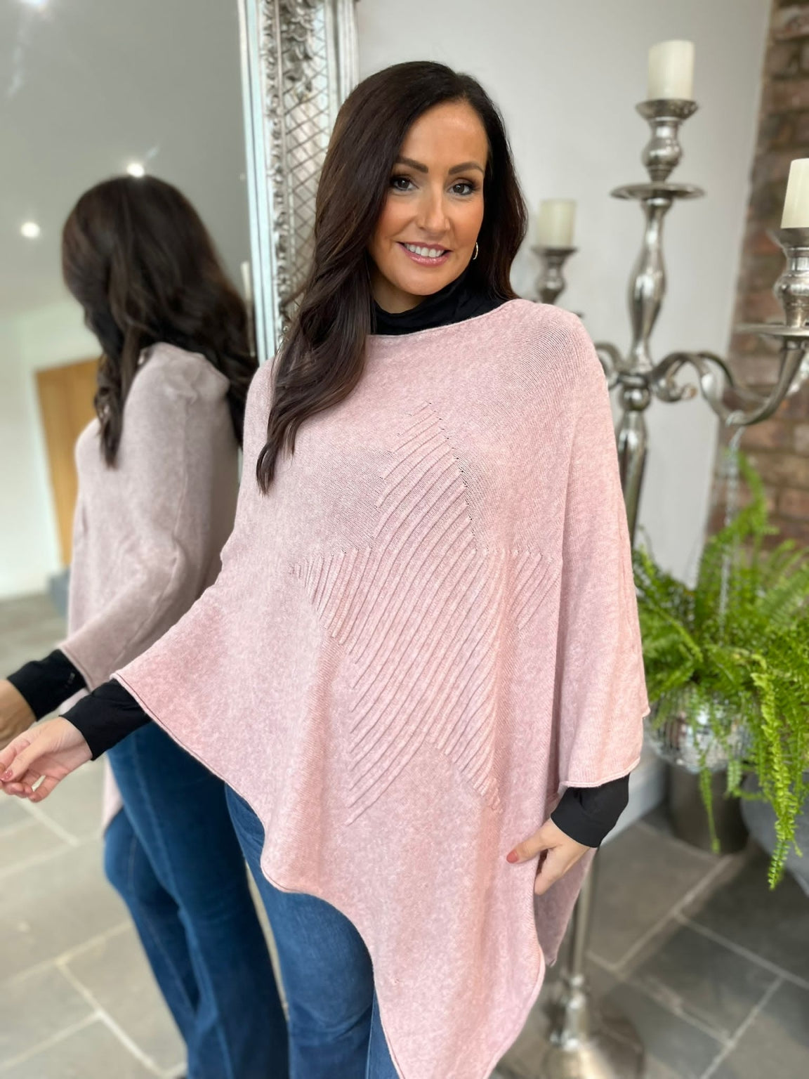 Star Knitted Poncho Chasity