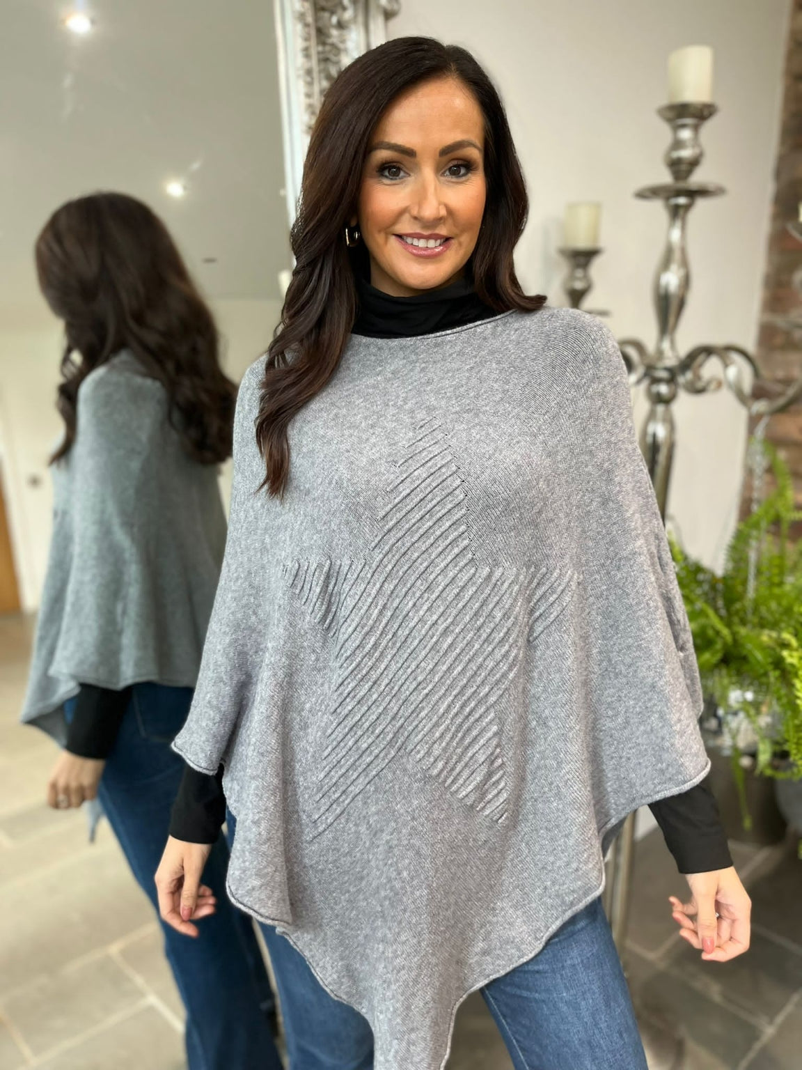 Star Knitted Poncho Chasity