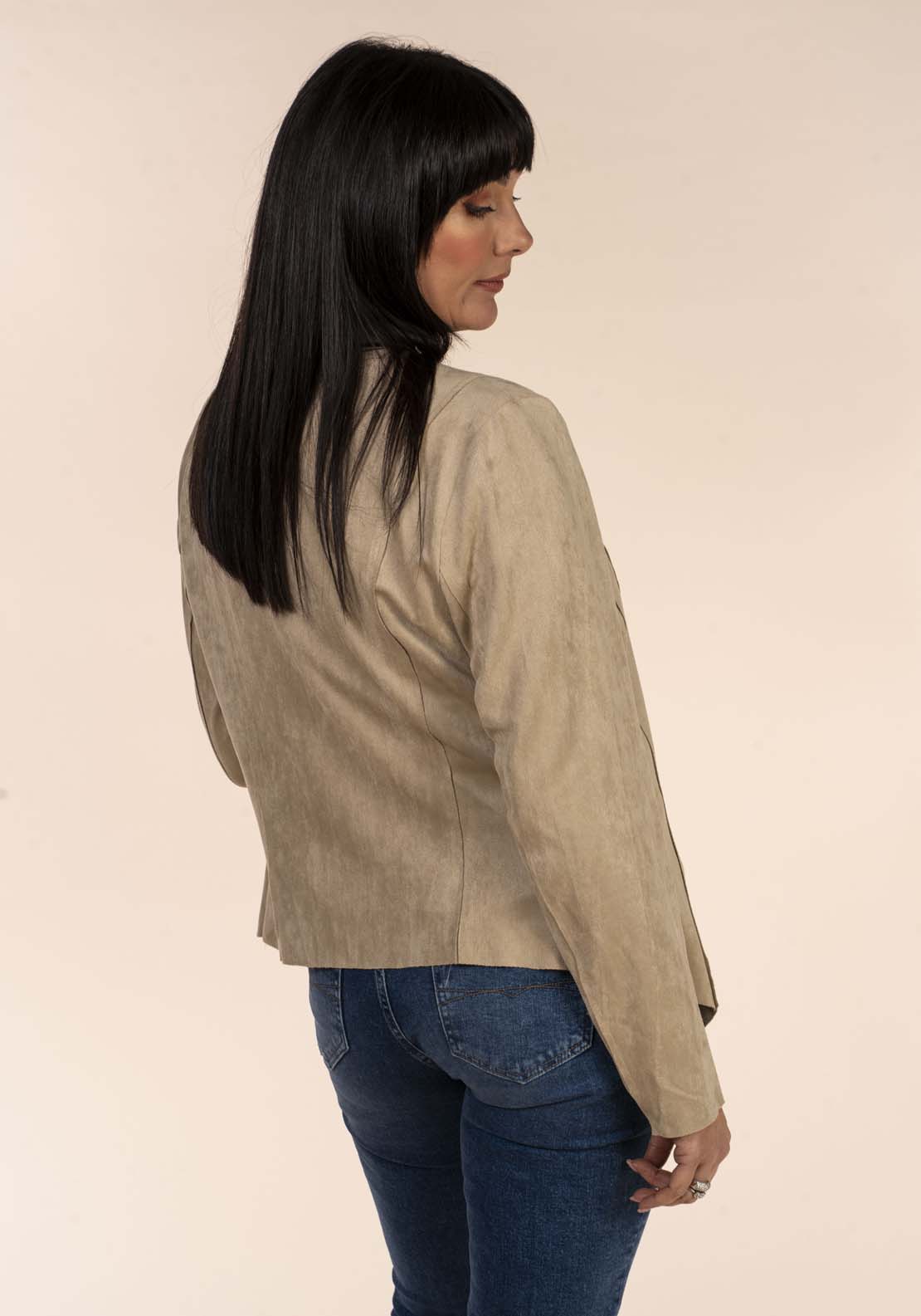 Suede Drape Jacket