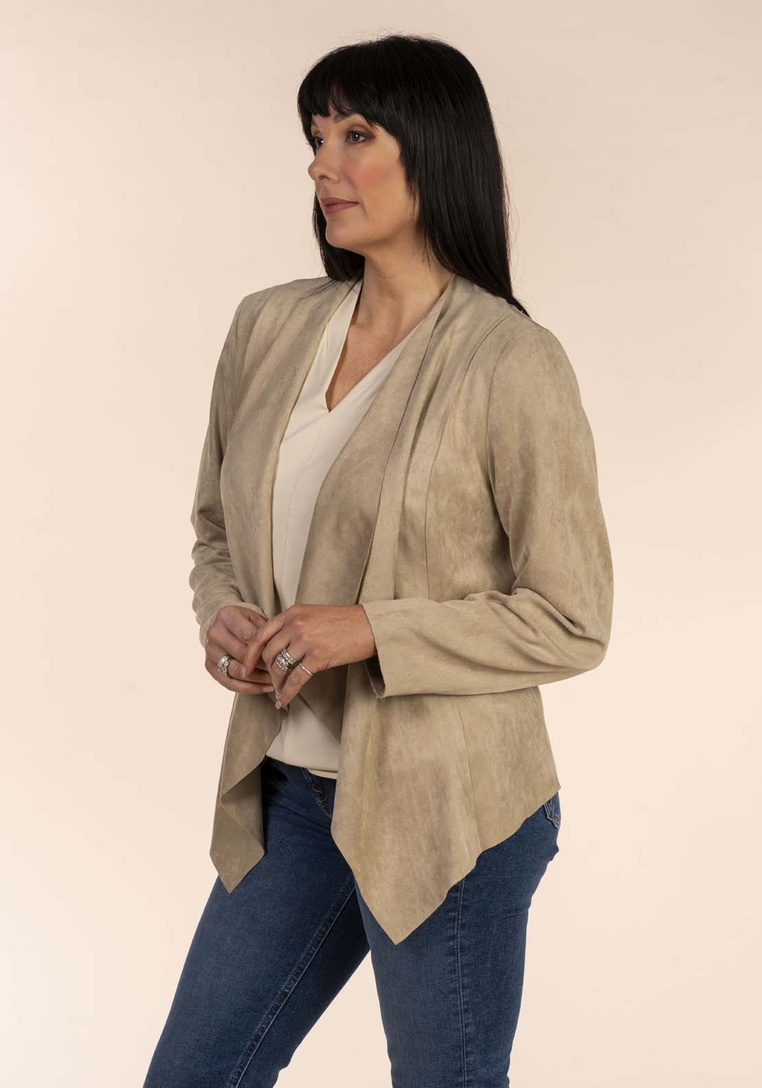 Suede Drape Jacket