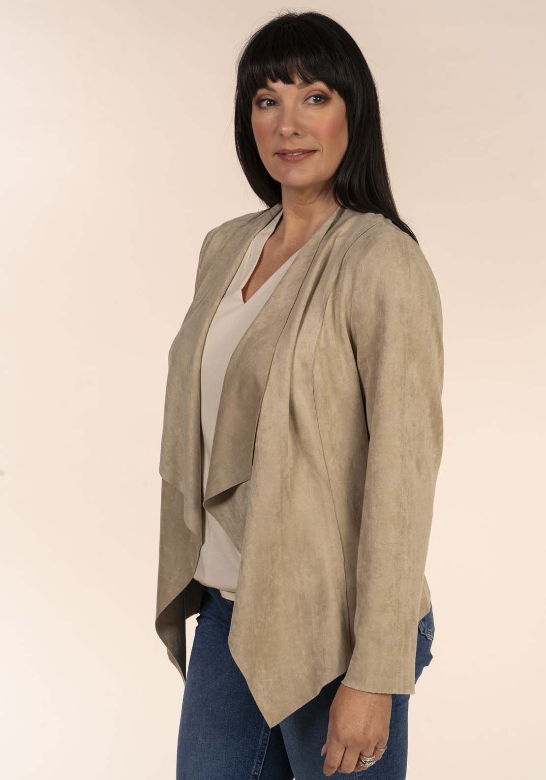 Suede Drape Jacket