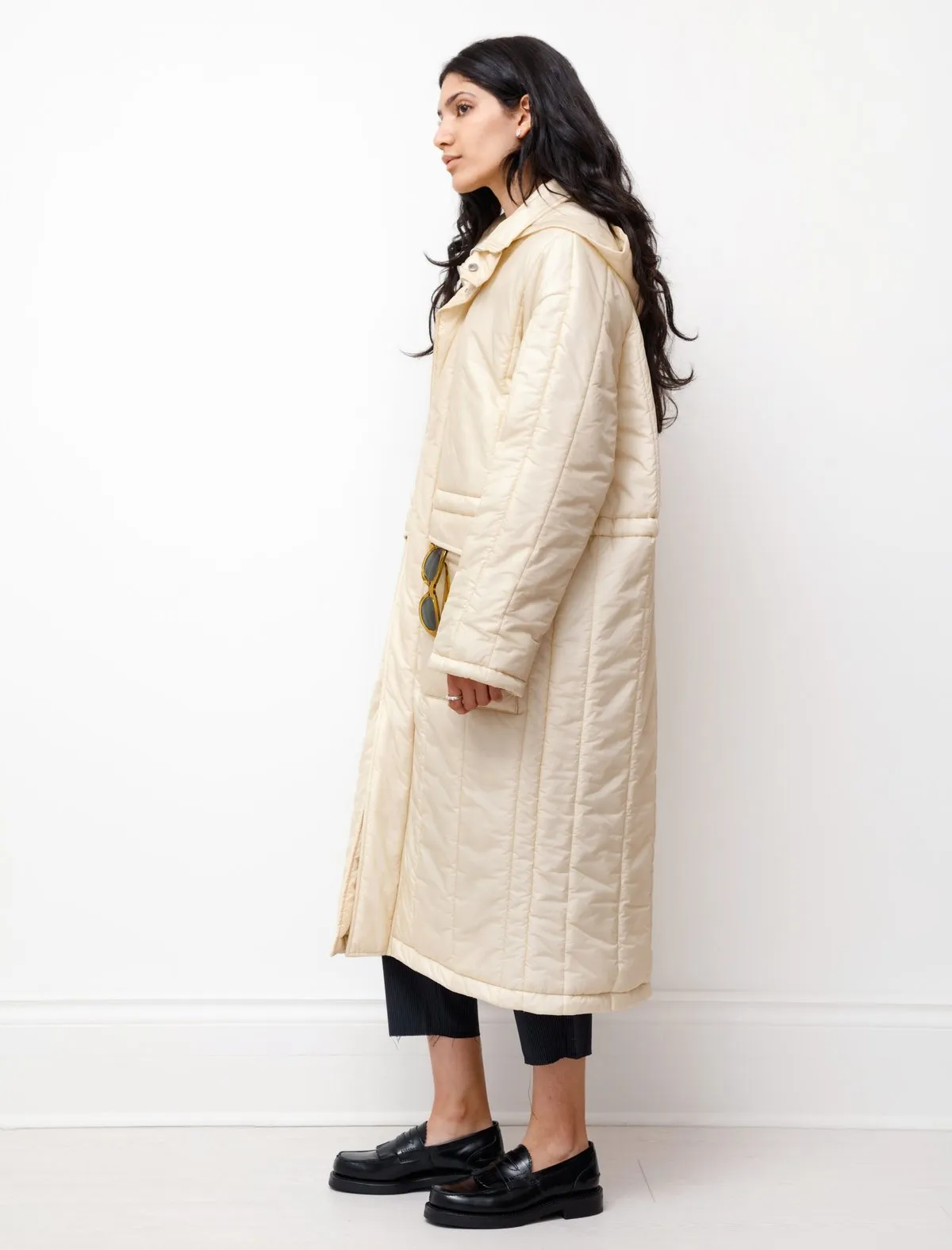 Super Light Airy Nylon Padded Coat - Ivory