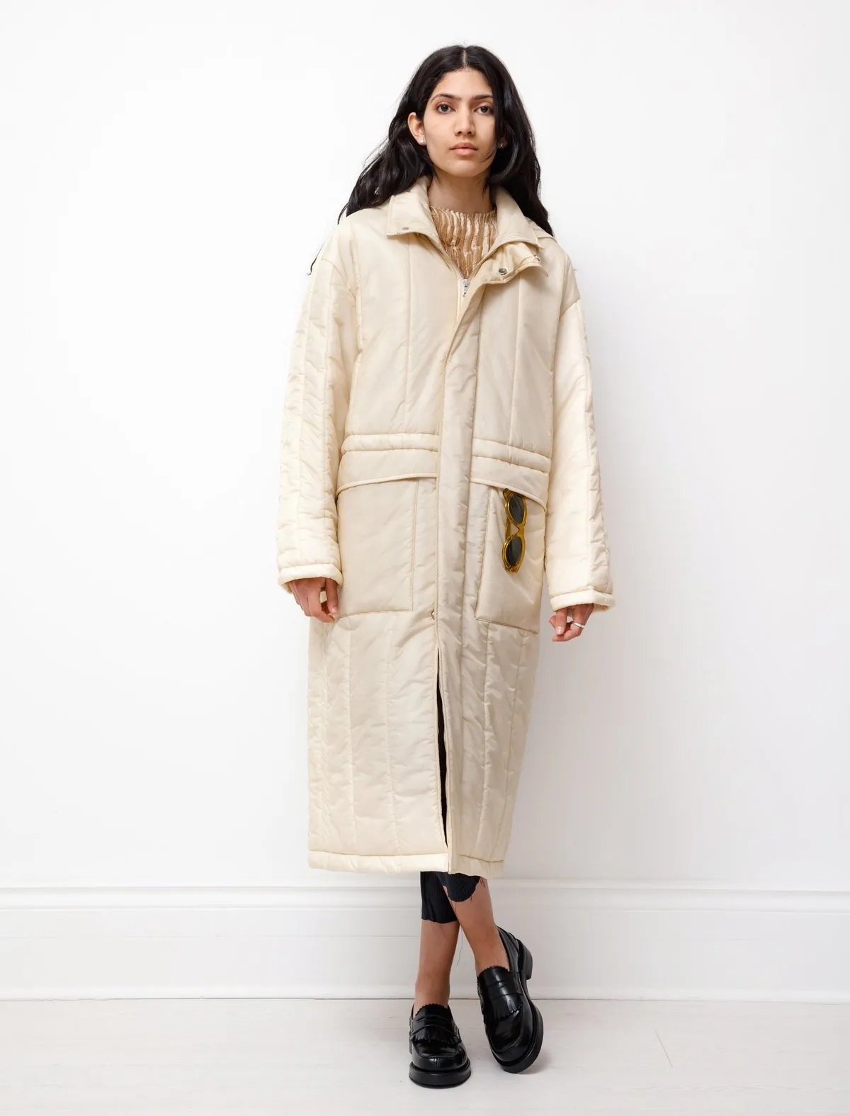 Super Light Airy Nylon Padded Coat - Ivory