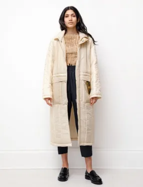 Super Light Airy Nylon Padded Coat - Ivory