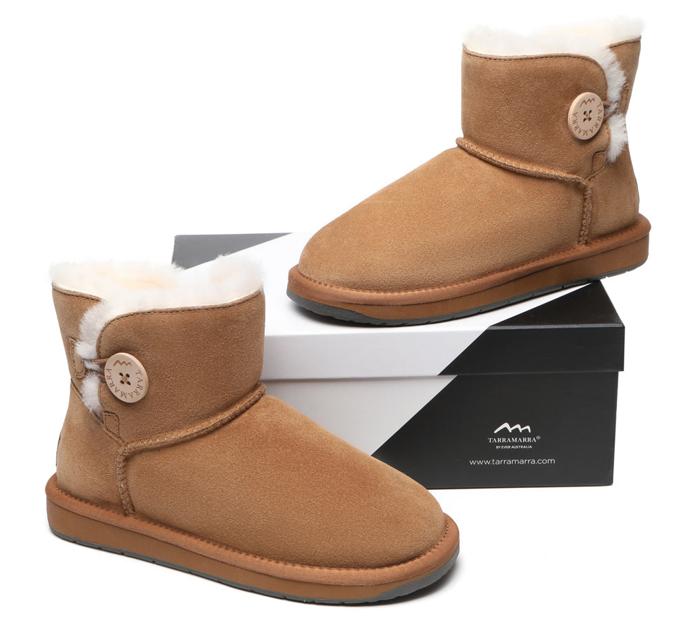 TARRAMARRA Premium Australian Sheepskin Boots Unisex Mini Button Plus