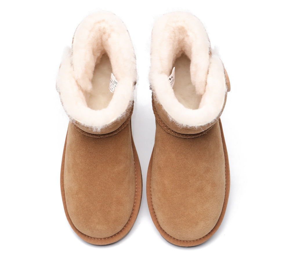 TARRAMARRA Premium Australian Sheepskin Boots Unisex Mini Button Plus