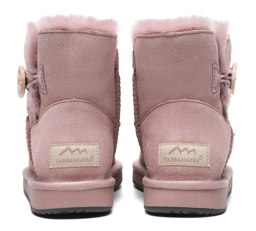 TARRAMARRA Premium Australian Sheepskin Boots Unisex Mini Button Plus