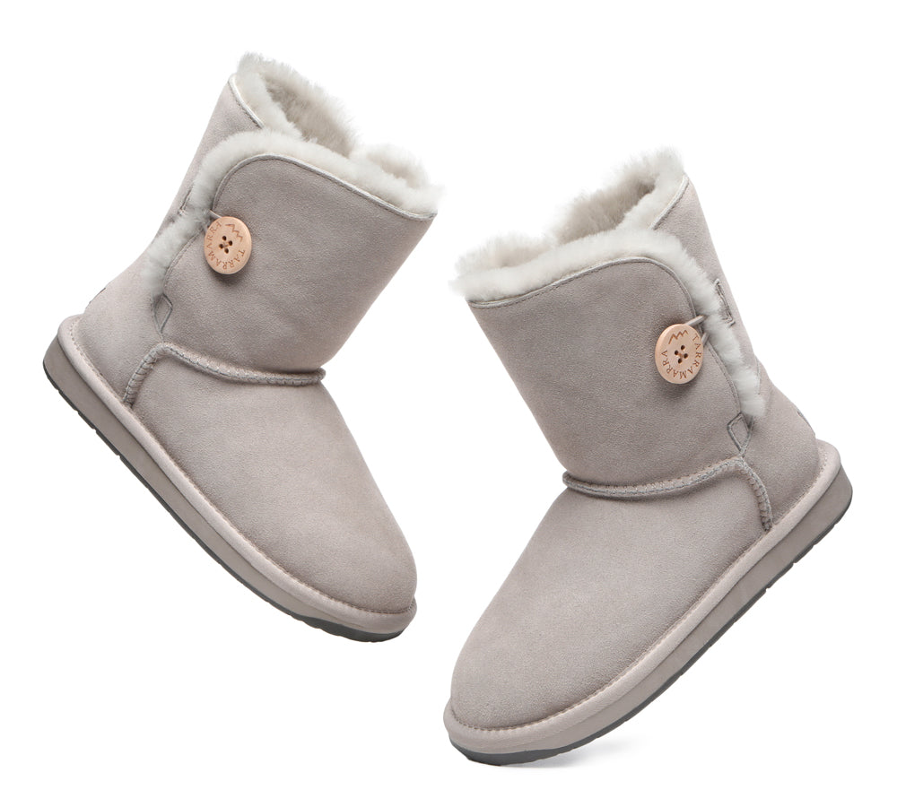 TARRAMARRA Premium Australian Sheepskin Boots Unisex Short Button Plus