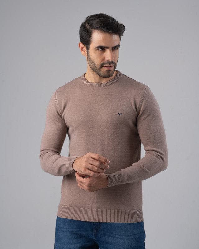 TEXTURED COTTON SWEATER - BEIGE