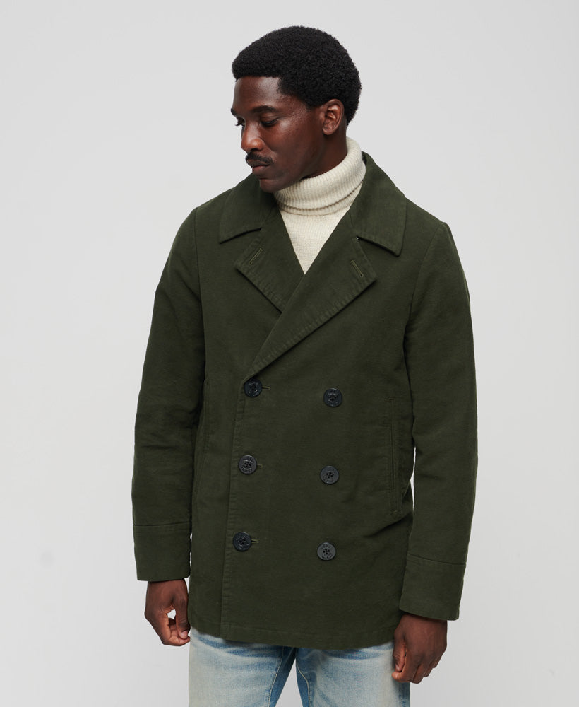 The Merchant Store - Moleskin Pea Coat | Surplus Goods Olive