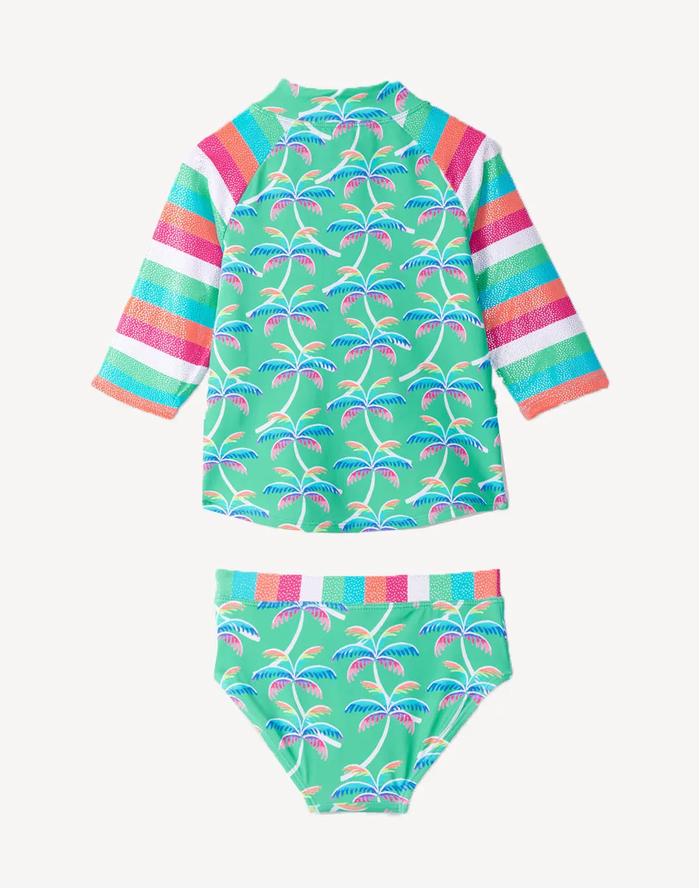 Toddler Girls Rainbow Palm Rashguard Set