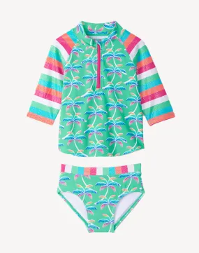 Toddler Girls Rainbow Palm Rashguard Set