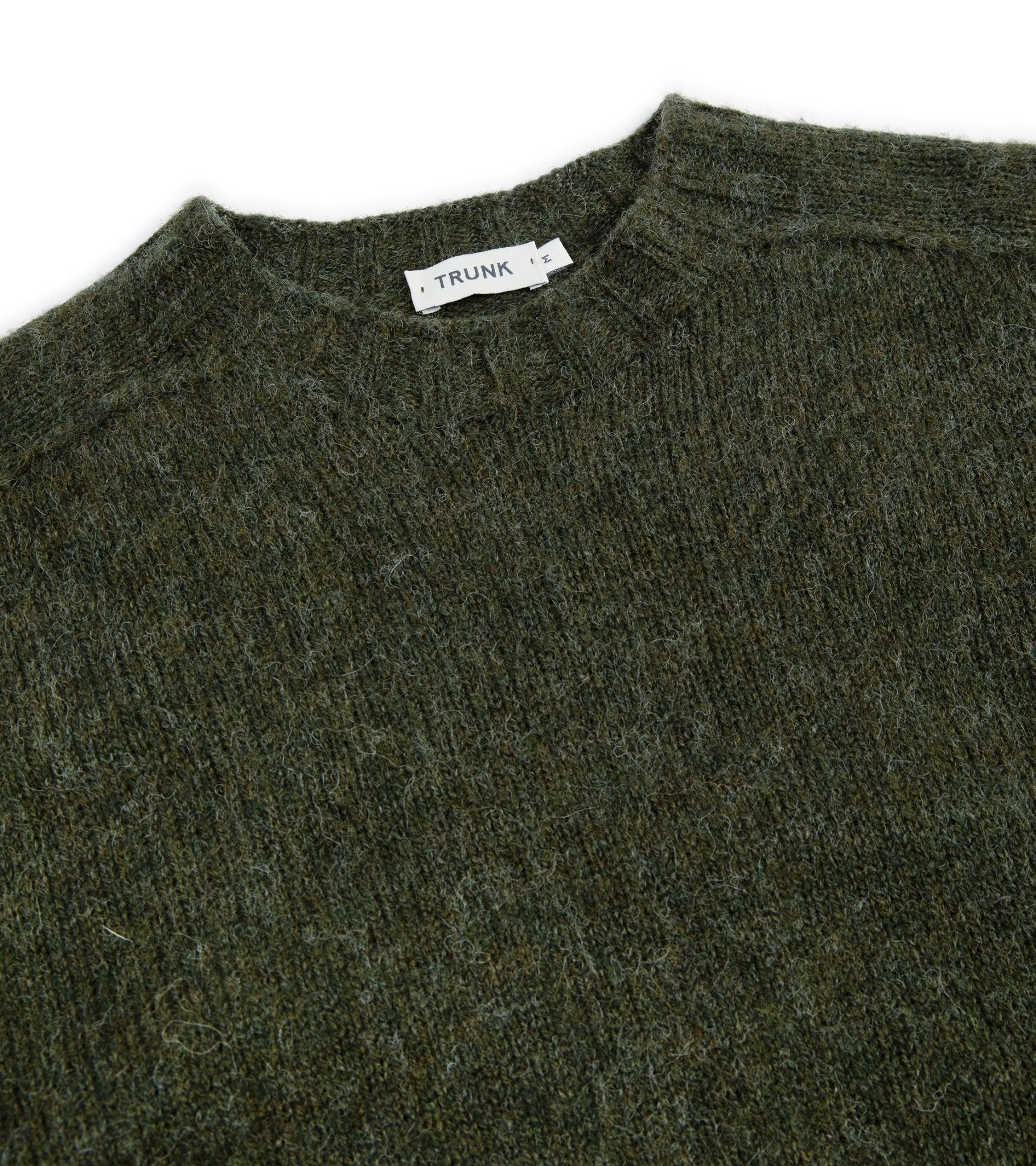 Trunk Berwick Brushed Shetland Crew Sweater: Dark Olive