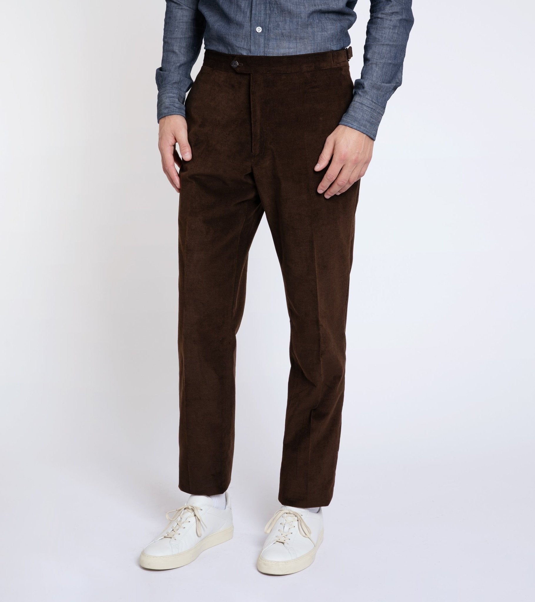 Trunk Wigmore Italian Cotton Needlecord Suit Trousers: Bitter Chocolate