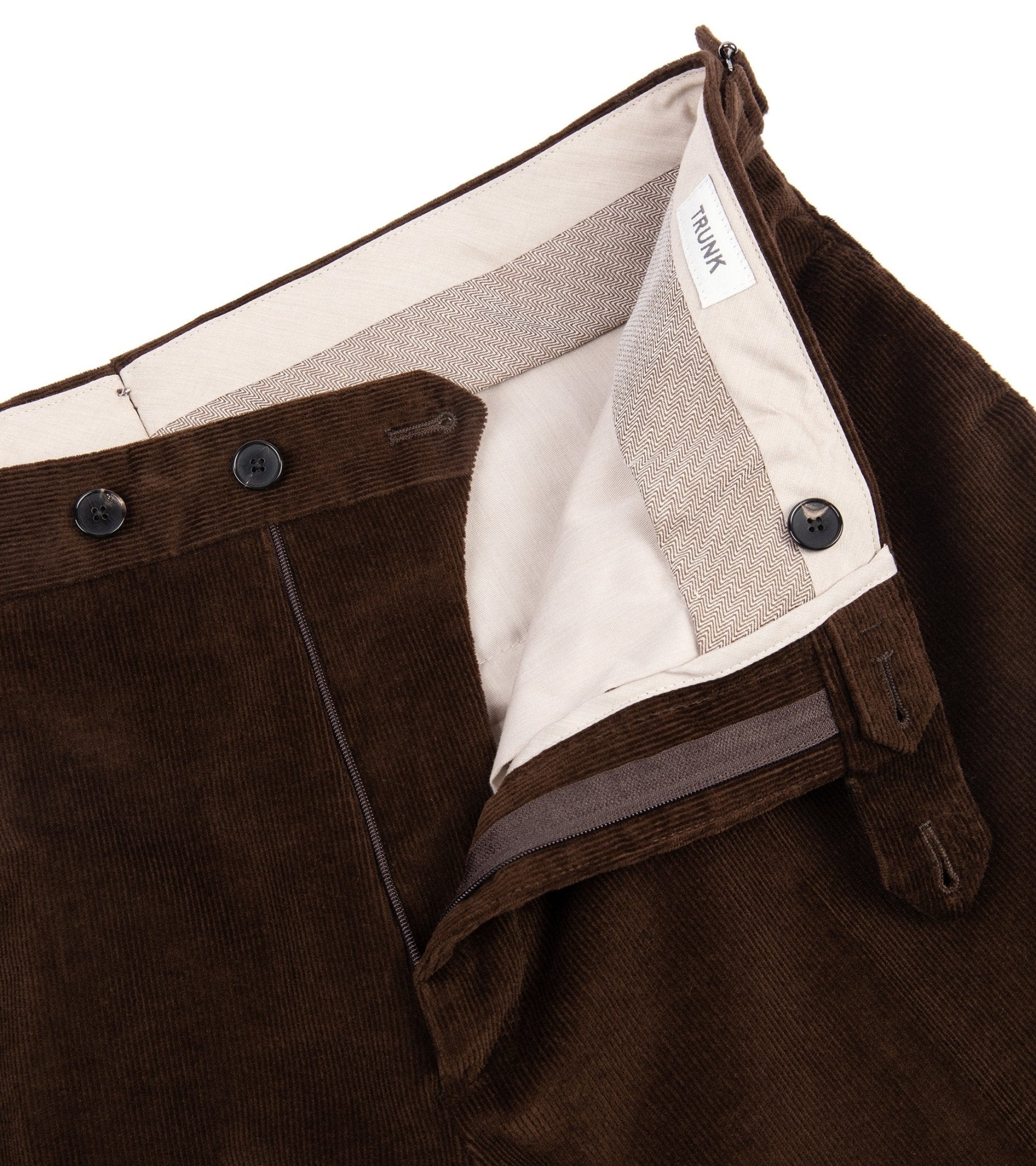 Trunk Wigmore Italian Cotton Needlecord Suit Trousers: Bitter Chocolate