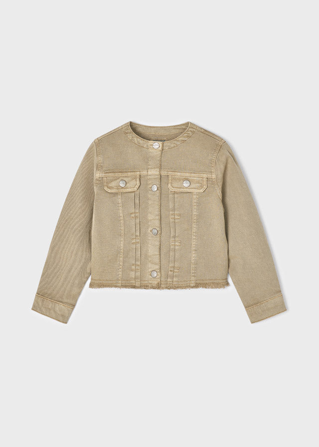 Twill jacket for girl - Ocher