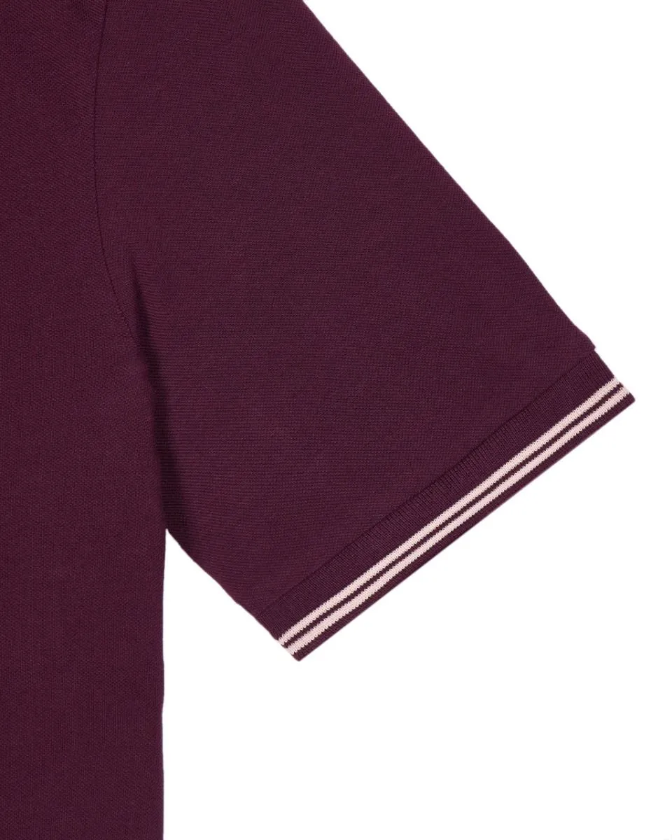 Weekend Offender Farina Double Tipped Polo Shirt Acai Berry Pale Blush