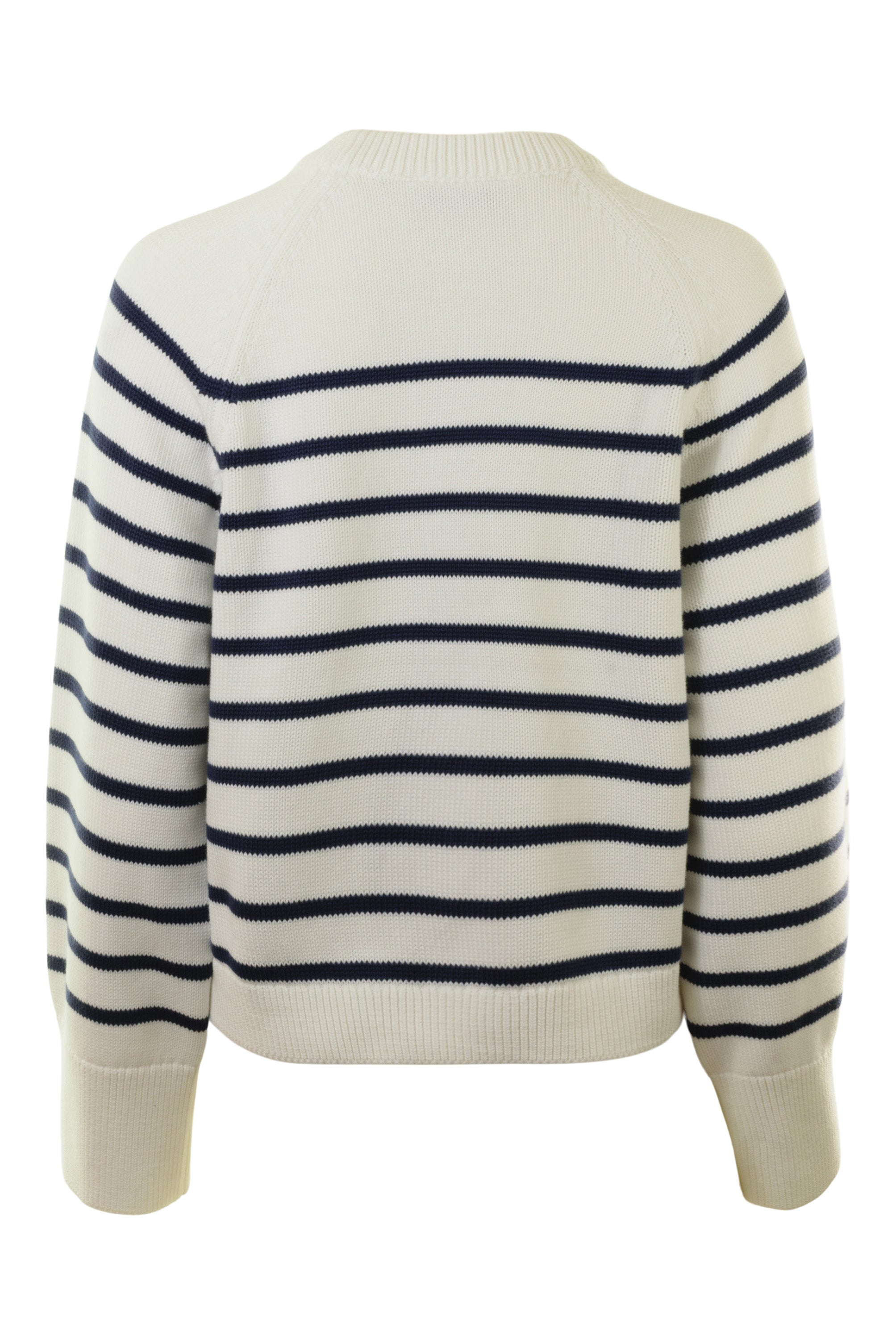 White & Warren Organic Cotton Striped Raglan Sweater