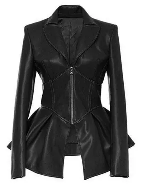 Women Frock Leather Jacket - New American Jackets