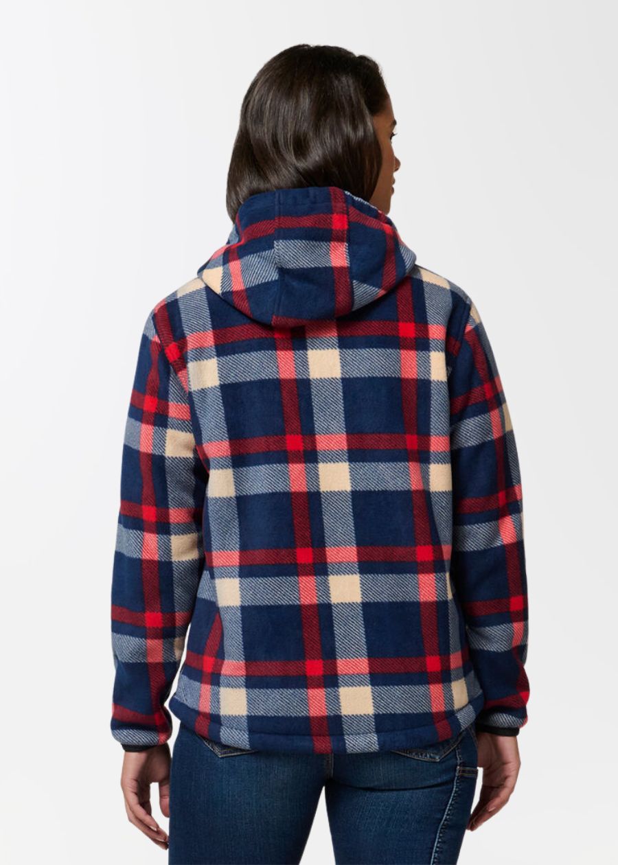 Womens check zip hoodie