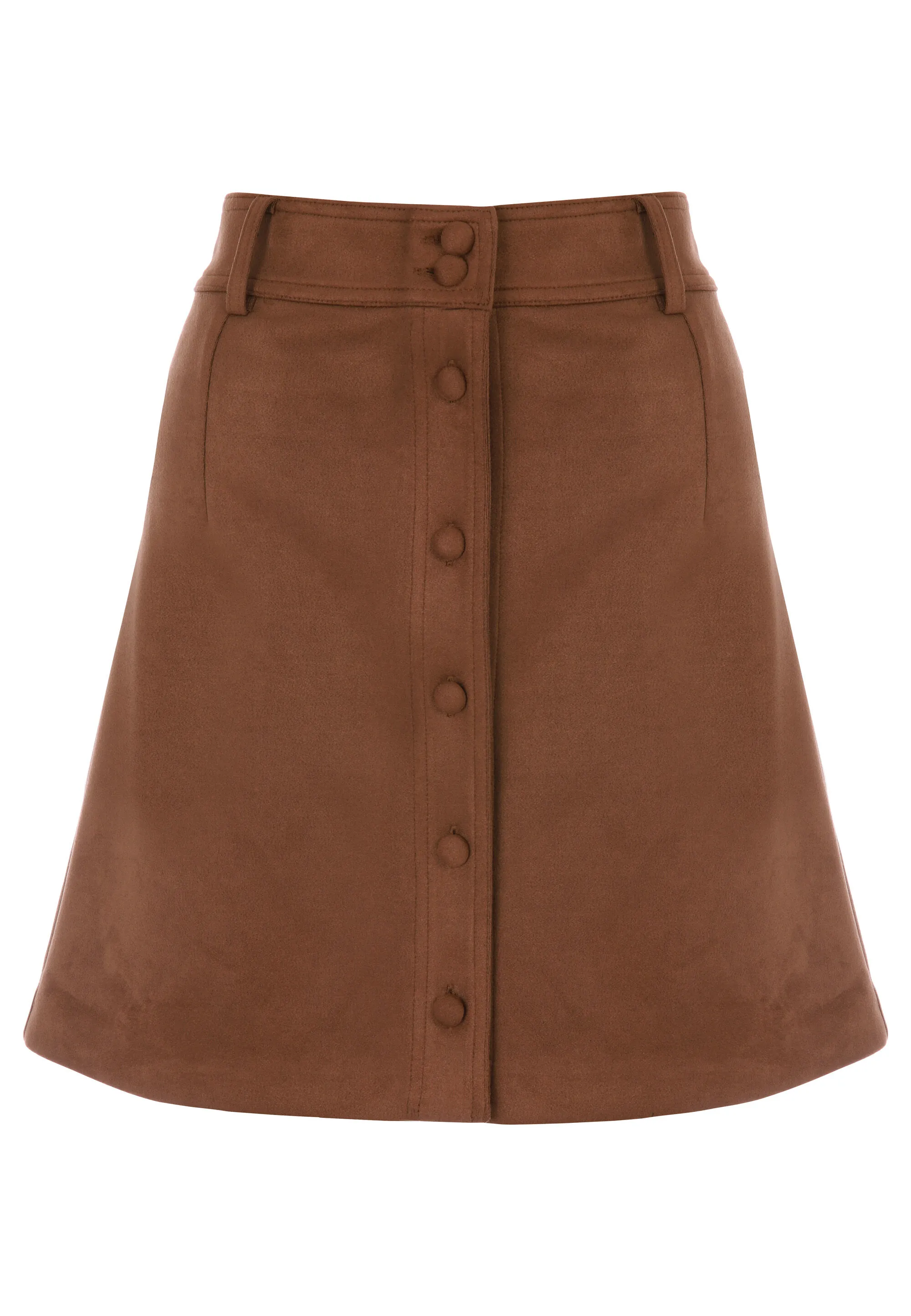 Womens Tan Suedette Mini Skirt